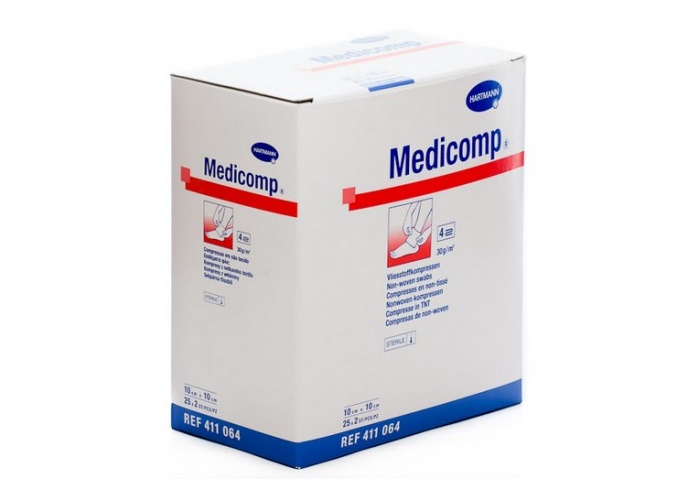 Medicomp gasa Estéril Sin Tejer 10x10cm 50 Uds