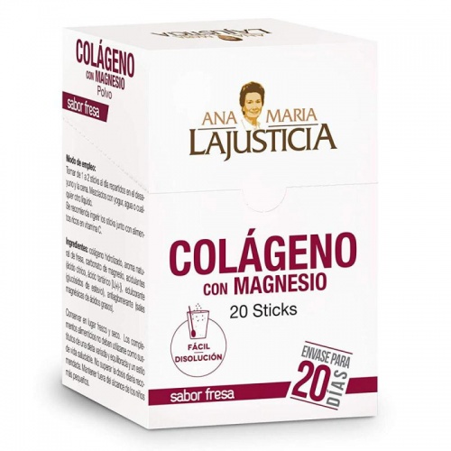 Ana María LaJusticia Colágeno con Magnesio Sabor Fresa 20 Stick