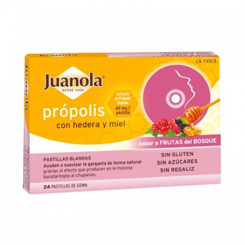 Juanola Própolis Hedera Sabor Frutas del Bosque 24 Pastillas Blandas