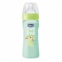 Chicco biberón verde +4m silicona flujo rápido 330ml.