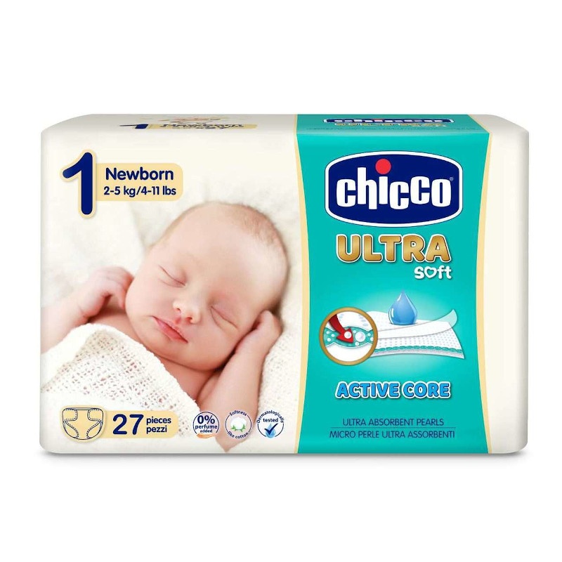 Chicco Pañales Ultra Soft Newborn Talla 1 (2-5kg) 27uds