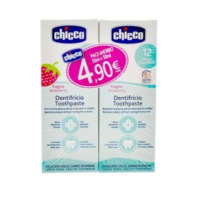 Chicco Duplo Pasta de Dientes con flúor +12M Sabor Fresa 2x50ml