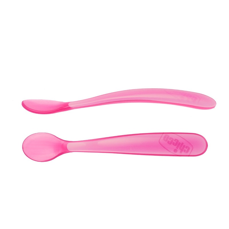 Chicco Cuchara Silicona Blanda Rosa 2Uds