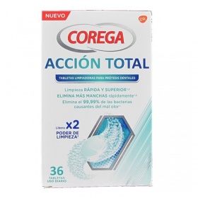 Corega Acción Total Tabletas Limpiadoras 36 Unidades