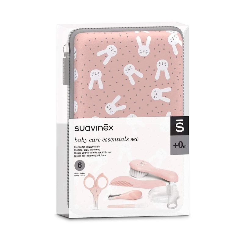 Suavinex Set Neceser Manicura Bebé + Peines Rosa