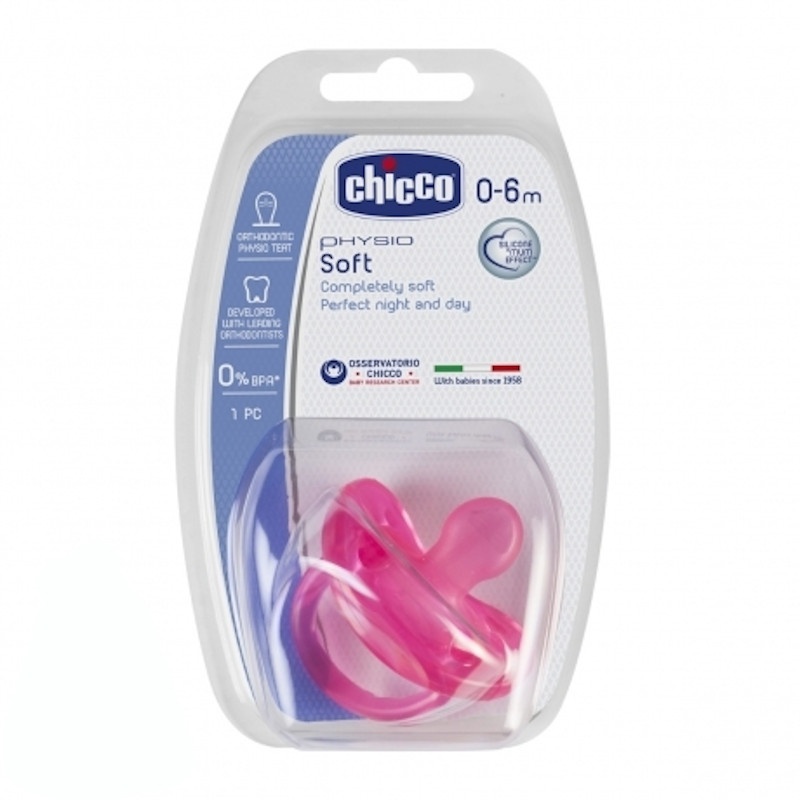 Chicco Chupete Chupete Silicona Physio Soft 0-6m Rosa