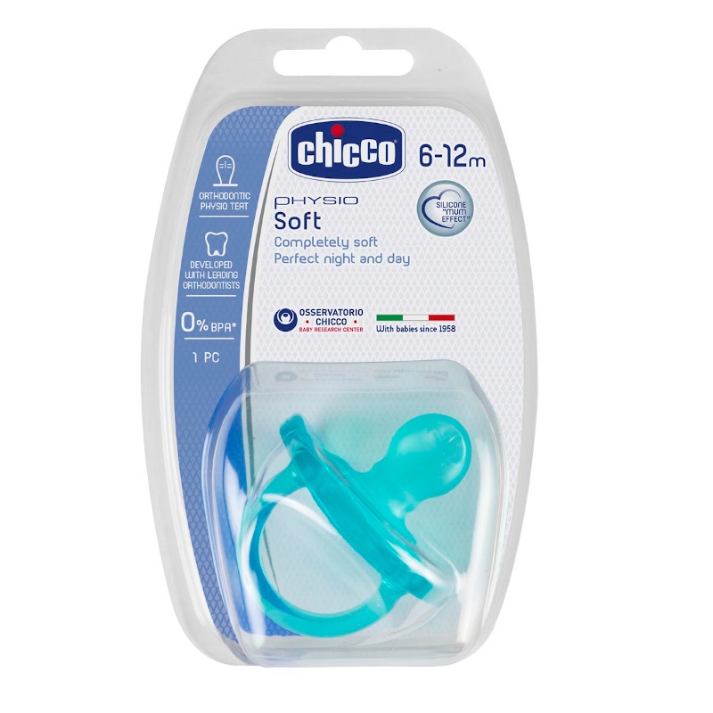 Chicco Chupete Chupete Silicona Physio Soft 6-16m Azul