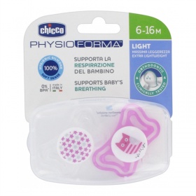 Chicco Chupete Silicona Physio Light 6-16meses 2Uds Rosa