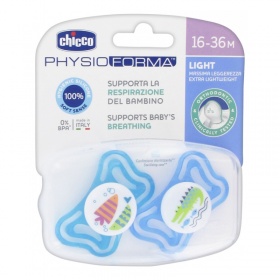 Chicco Chupete Silicona Physio Light 16-36meses 2Uds Azul