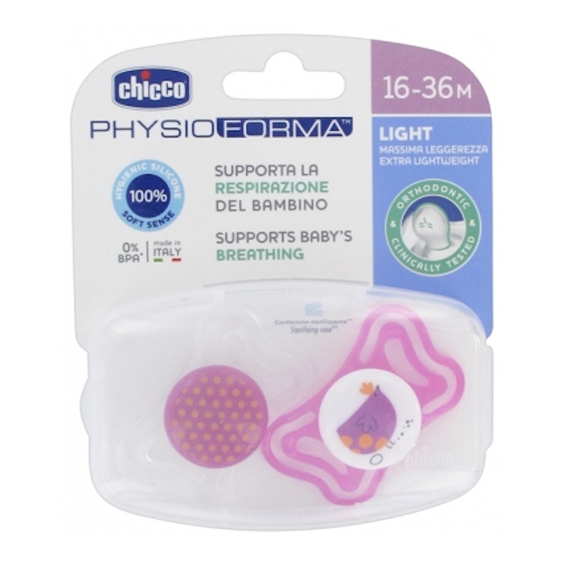 Chicco Chupete Silicona Physio Light 16-36meses 2Uds Rosa