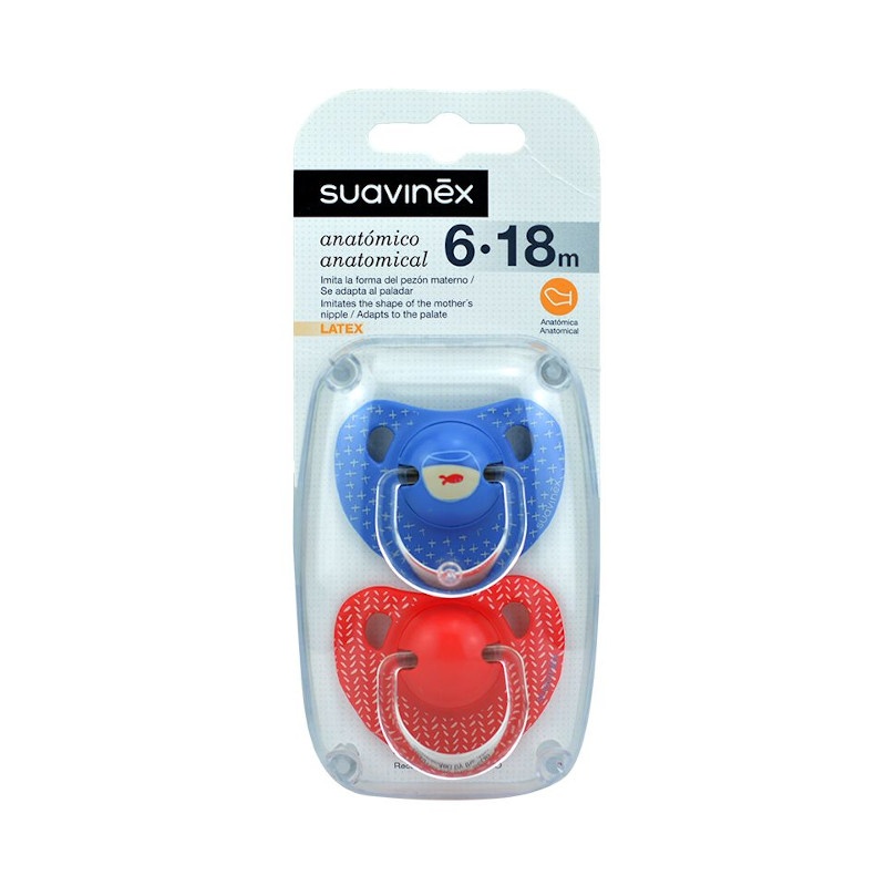 Suavinex Chupetes Tetina Anatómica Látex 6-18m 2Uds