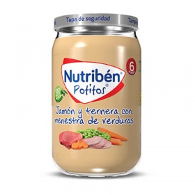 Nutribén Potitos Jamón y Ternera con Menestra de Verduras 235gr