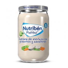 Nutribén Potitos Suprema Merluza con Guisantes y Zanahorias 235gr