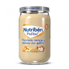 Nutribén Potitos Manzana, Naranja y Plátano con Galleta 235gr