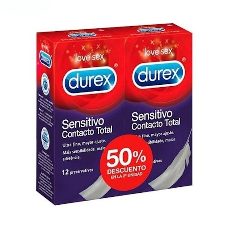 Durex Preservativo Sensitivo Contacto Total Duplo 2X12uds