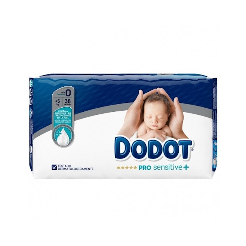 Dodot Pro Sensitive+ Talla 0 (-3Kg) 38 Pañales