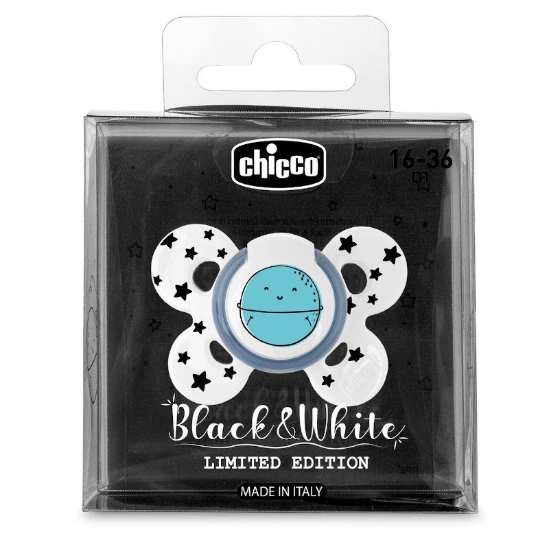 Chicco Chupete Comfort PhysioForma Silicona Black & White 16-36 Meses