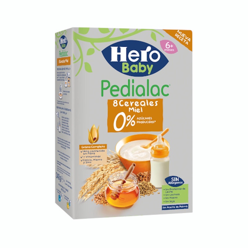 Hero Baby Pedialac 8 Cereales y Miel 0% Azúcares Producidos 340gr