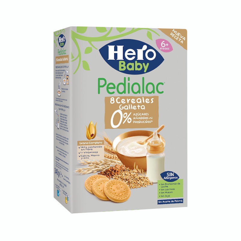 Hero Baby Pedialac 8 Cereales y Galletas 0% Azúcares Añadidos 340gr