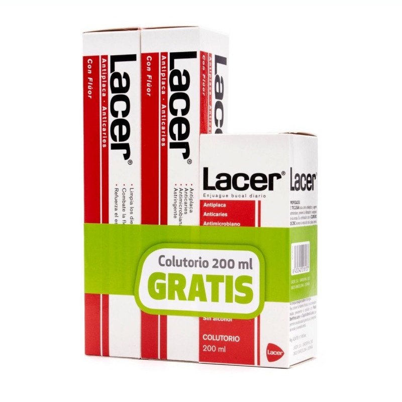 Lacer Pack Pasta Dentífrica Duplo 125ml + Colutorio 200ml