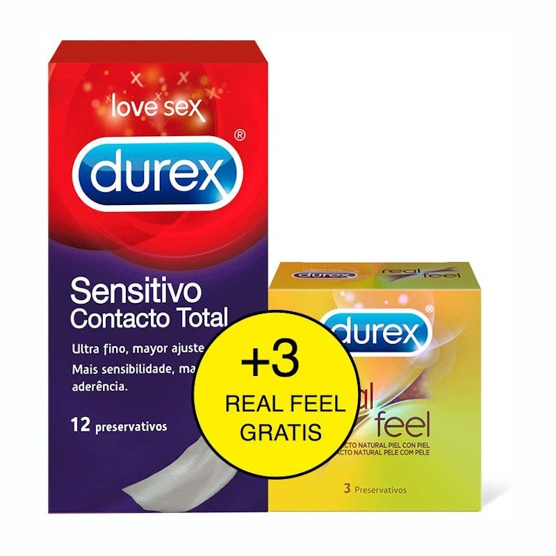 Durex Sensitivo Contacto Total 12 Preservativos