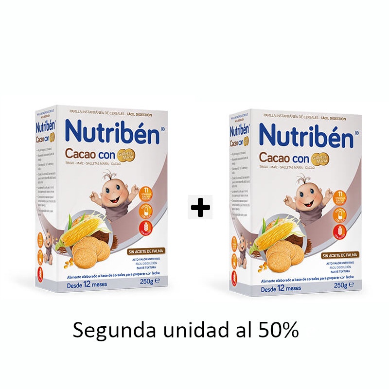 Nutriben Duplo Cereales con Cacao y Galleta María 2x500gr