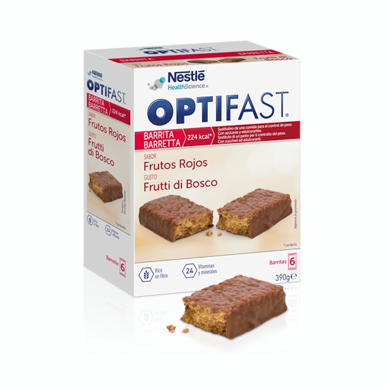 Nestle Optifast Barritas Frutos Rojos 6 Unidades