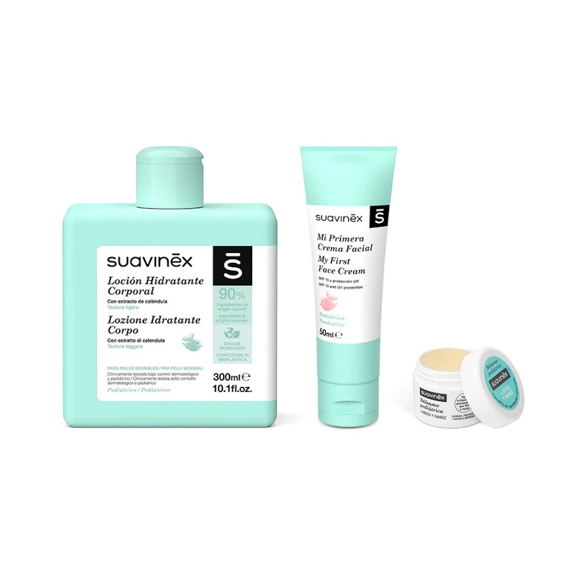 Suavinex Pack Hidratación Loción, Labial y Crema Facial