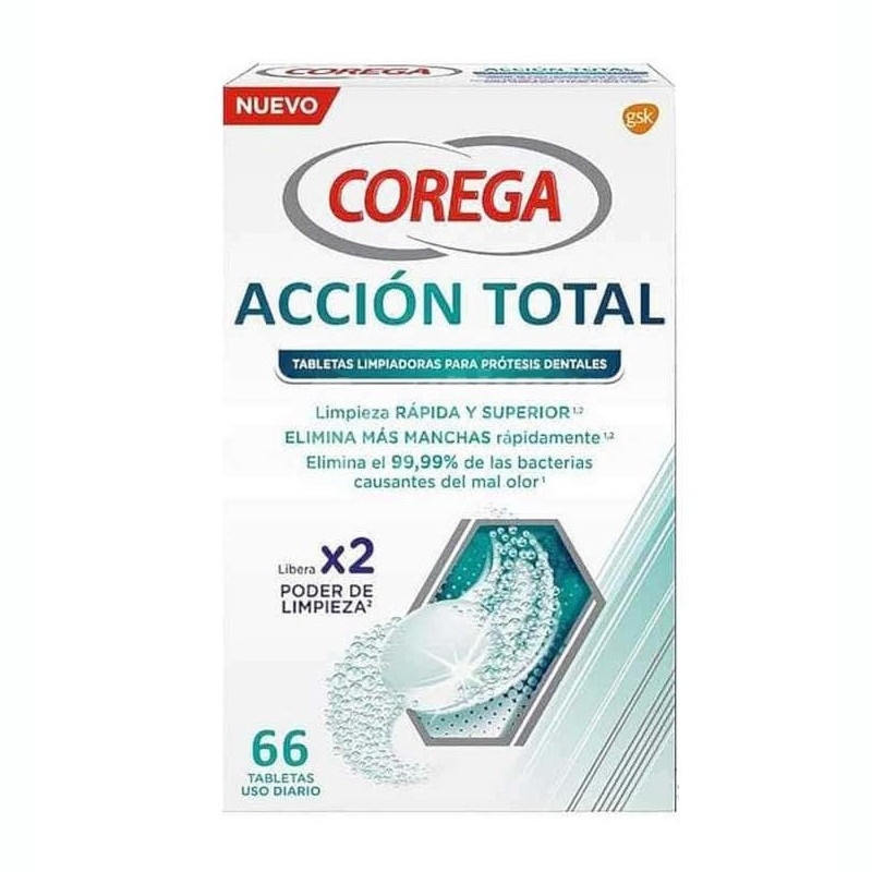 Corega Tabletas Limpiadoras Acción Total 66 Pastillas