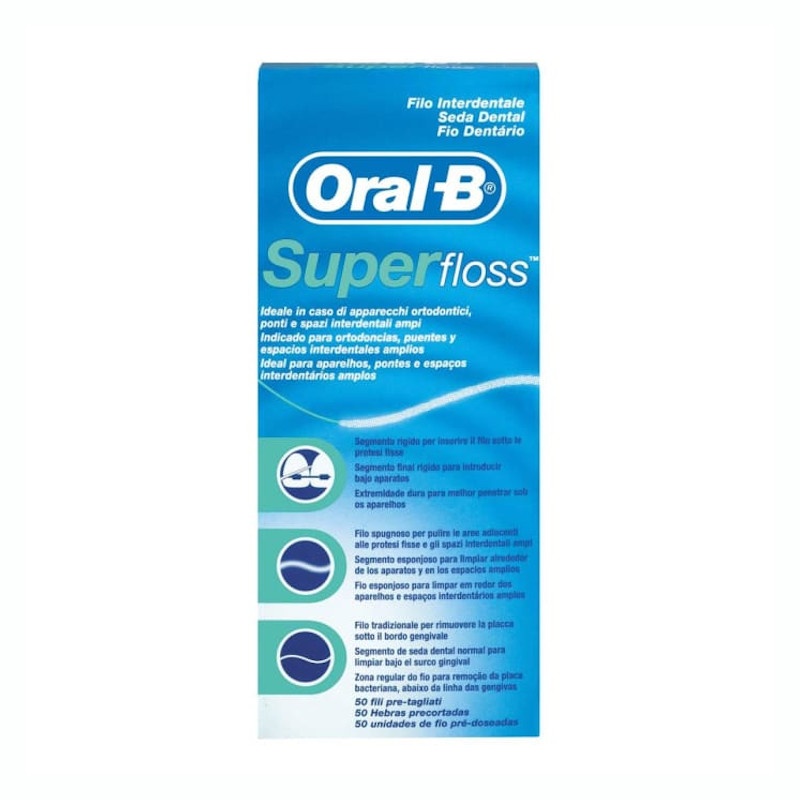 Oral-B SuperFloss Seda Dental 50 Hebras Pre-cortadas