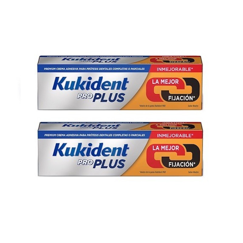 Kukident Pro Plus La Mejor Fijación Duplo 2x40grs