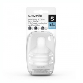 Suavinex Tetina Fisiológica Silicona SX Pro Flujo Medio +3m