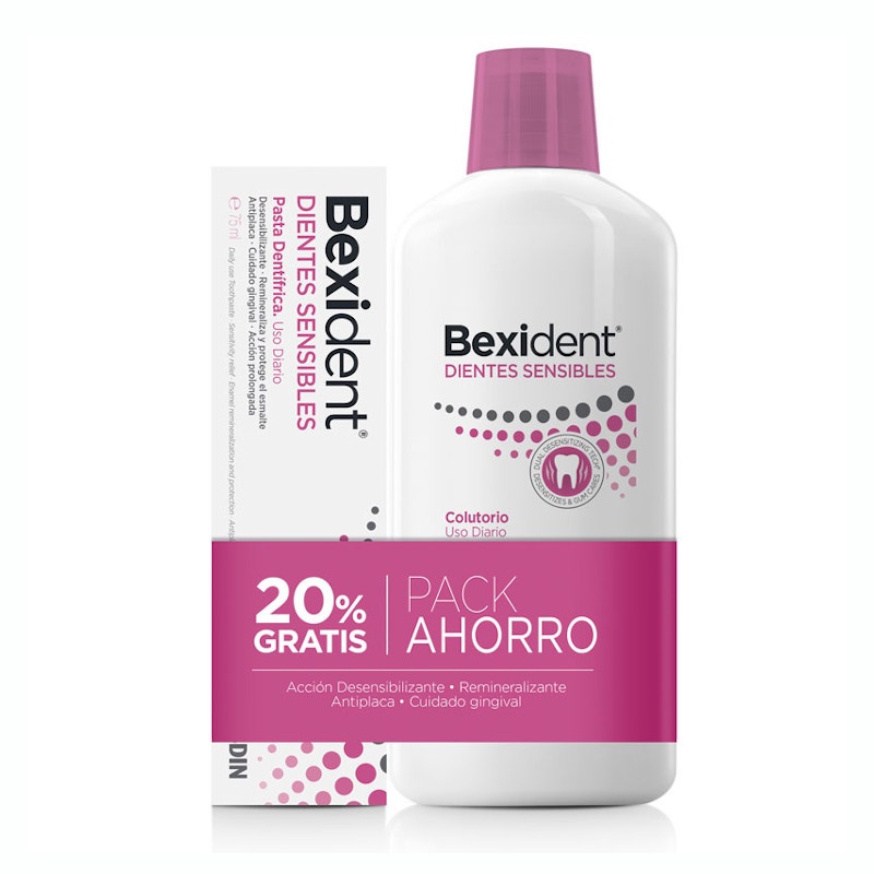 Bexident Dientes Sensibles Pack Pasta Dentífrica 75ml + Colutorio 500ml